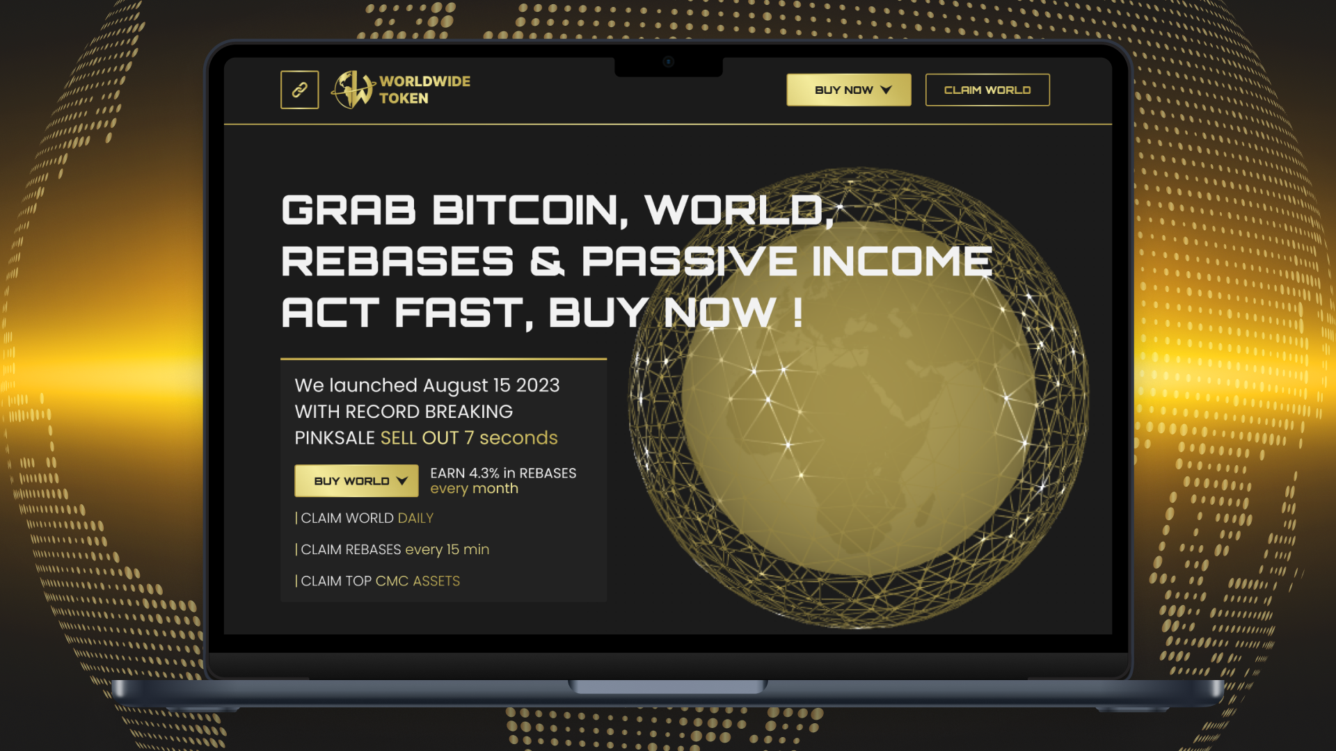 Development of a Website, Smart Contract, and DAPP for the Worldwide Token  - IT rating USA